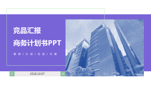 蓝紫小清新商务风商业计划书PPT模板