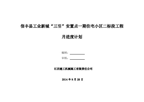 信丰县进度计划编制说明