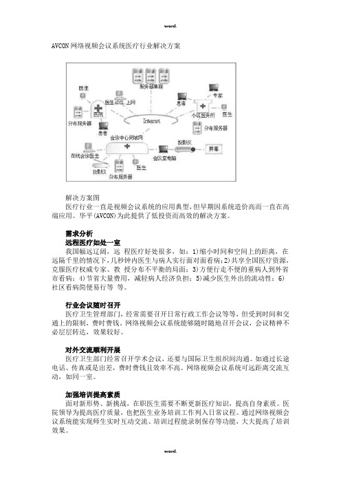 AVCON网络视频会议系统医疗行业解决方案·优选.