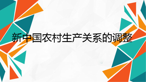 新中国农村生产关系的调整与发展课件--高考历史二轮专题复习