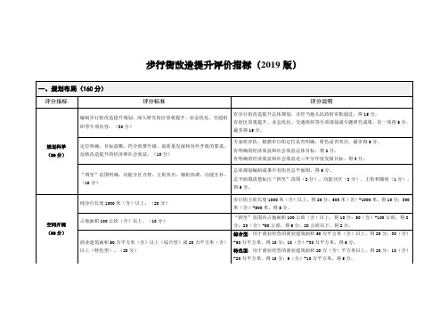 步行街改造提升评价指标(2019版)