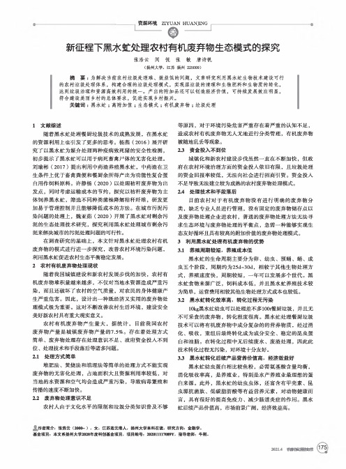 新征程下黑水虻处理农村有机废弃物生态模式的探究