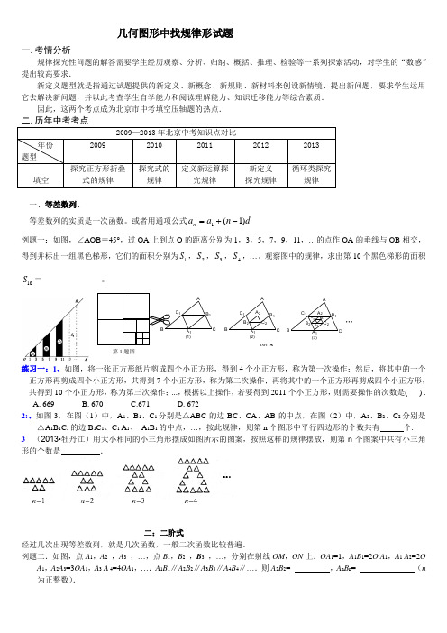 几何图形中找规律形试题(学生版)