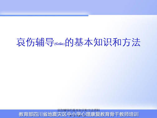 哀伤辅导的基本知识和方法资料课件