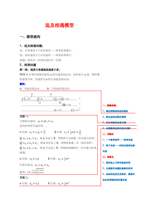 2022届高考物理二轮复习讲义：追及相遇模型