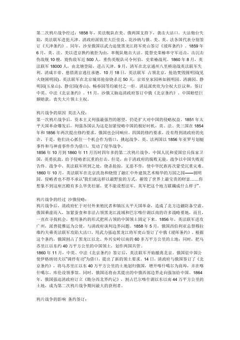 第二次鸦片战争的影响