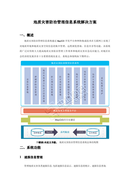 地质灾害防治管理信息系统解决方案