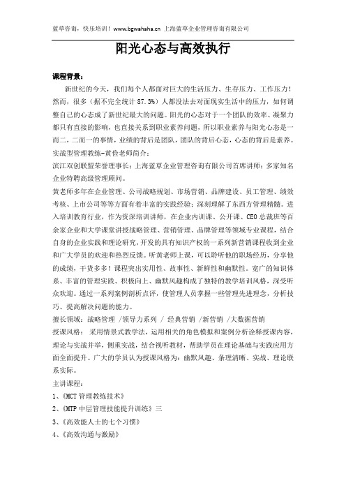 《阳光心态与高效执行》