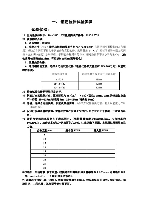 钢筋拉伸试验操作