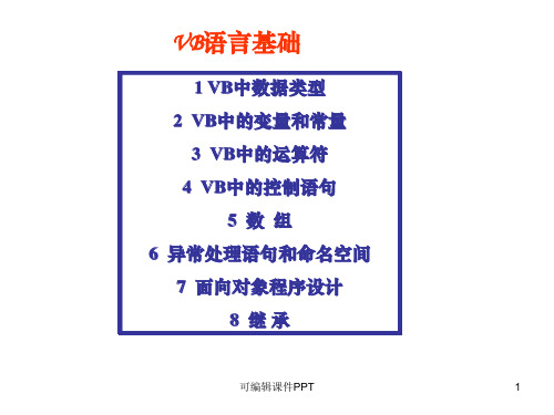 VB基础知识ppt课件