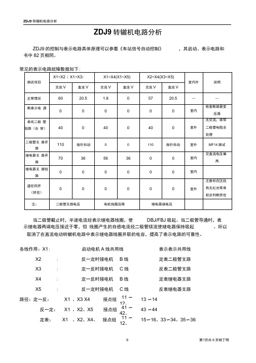 ZDJ9转辙机电路分析