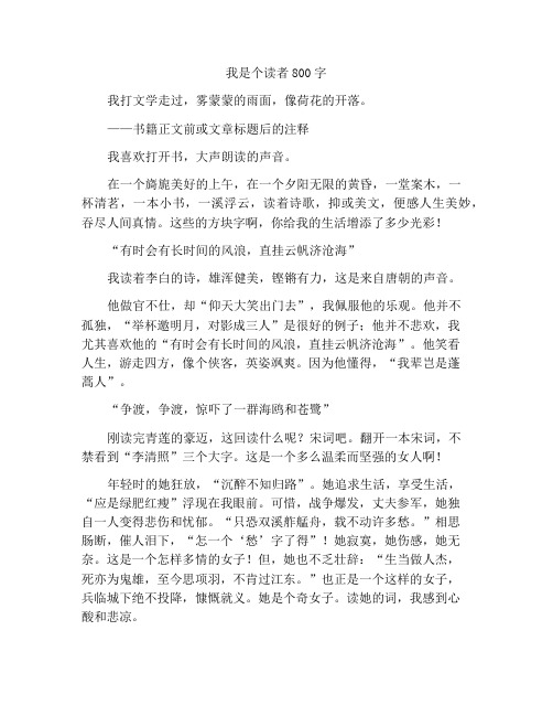 我是朗读者作文800字