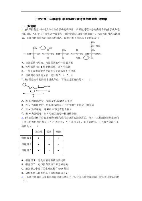 开封市高一年级期末 非选择题专项考试生物试卷 含答案