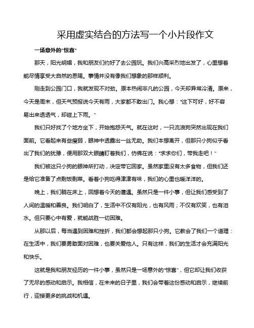 采用虚实结合的方法写一个小片段作文