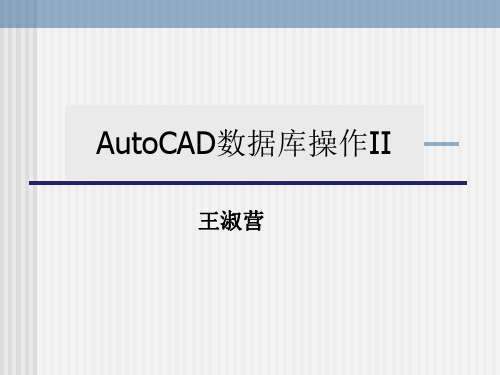 CAD系统二次开发-AutoCAD数据库操作II