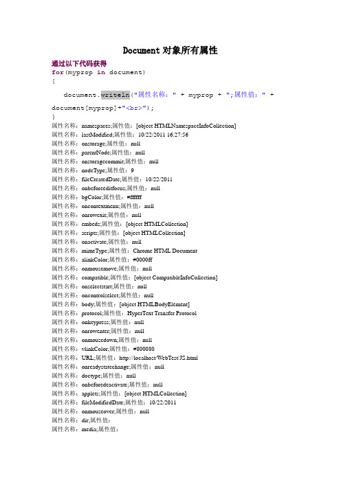 javascript  document对象所以属性