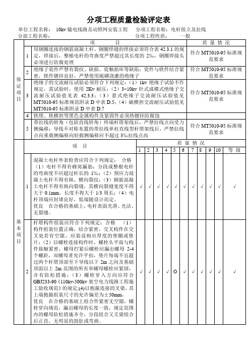 分项电杆组立及拉线安装