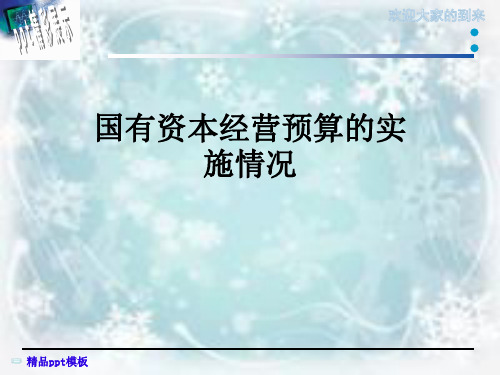 国有资本经营预算的实施情况