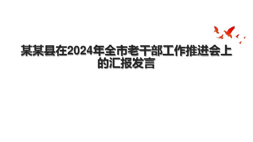 某某县在2024年全市老干部工作推进会上的汇报发言.pptx