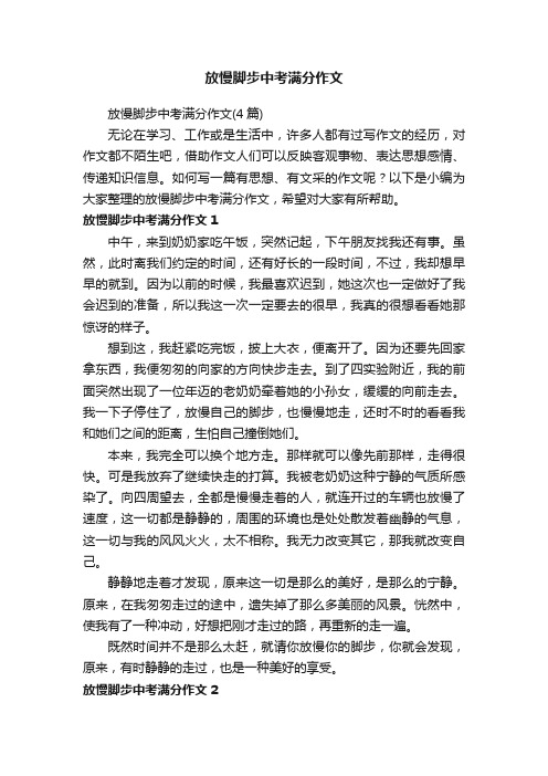 放慢脚步中考满分作文