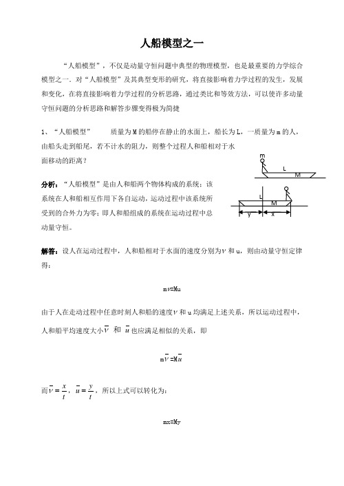 高考经典物理模型：人船模型(一)