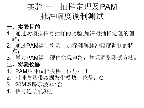 抽样定理PAM PCM