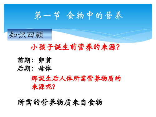 人教版生物七年级下册4. 食物中的营养物质 课件