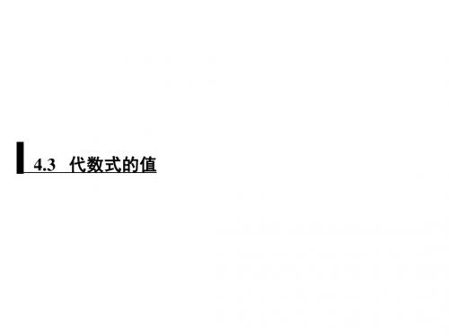 2019秋浙教版七年级数学上册习题课件：4.3 代数式的值 (共22张PPT)