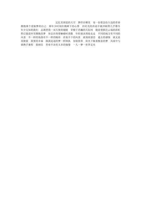 我和我追逐的梦