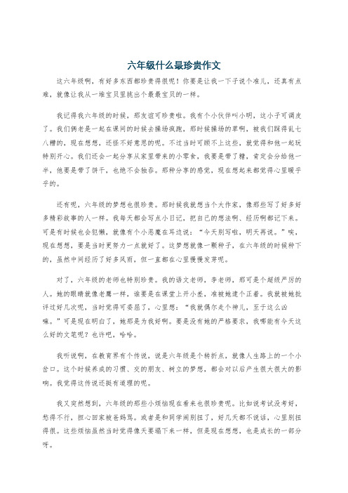 六年级什么最珍贵作文