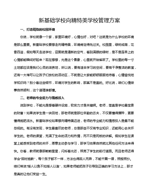 新基础学校向精特美学校管理方案