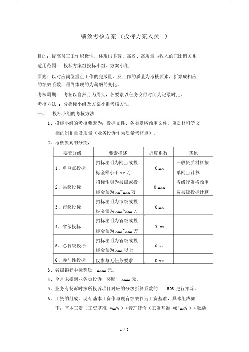 绩效考核方案(投标方案人员).docx