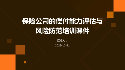 保险公司的偿付能力评估与风险防范培训课件