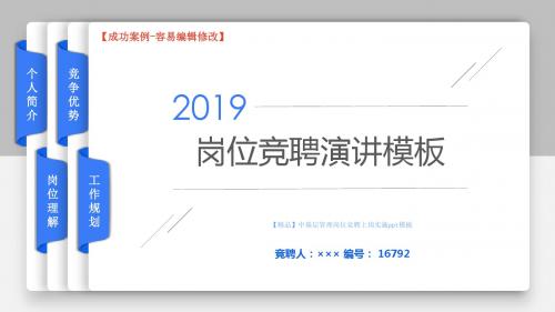 【精品】中基层管理岗位竞聘上岗实施ppt模板