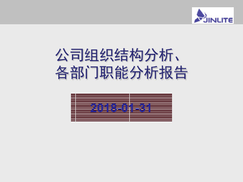 公司组织结构分析、各部门职能分析报告