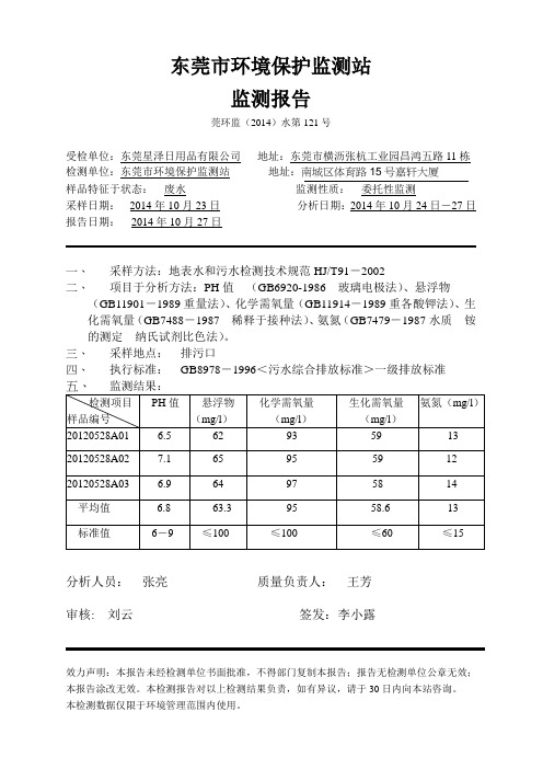 废水监测报告