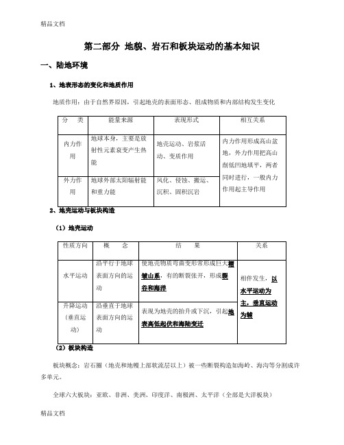 (整理)第二部分 地貌、岩石和板块运动的基本知识