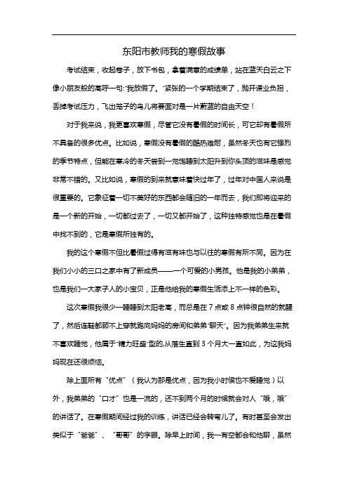 东阳市教师我的寒假故事