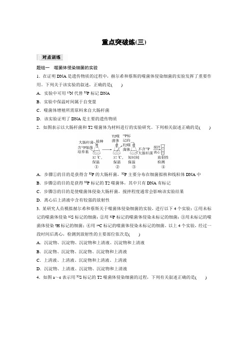 高中生物新教材必修二 同步试卷讲义 第3章 重点突破练(三)