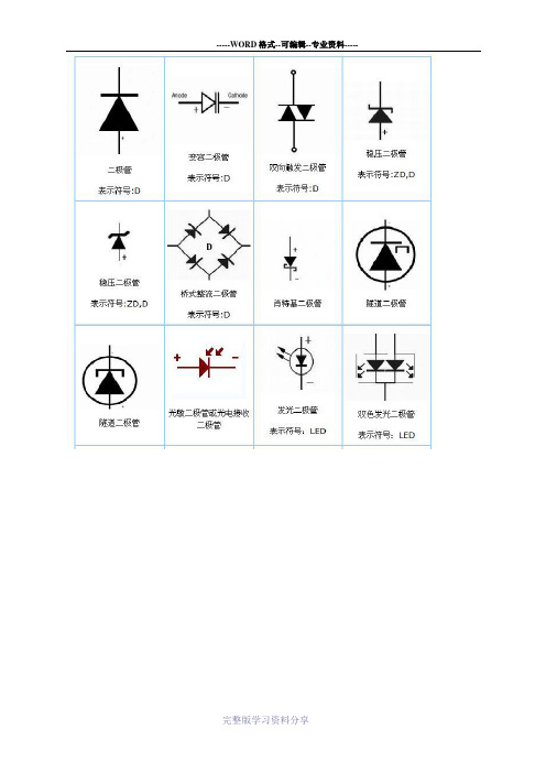 常用用电子元器件图形、文字符号