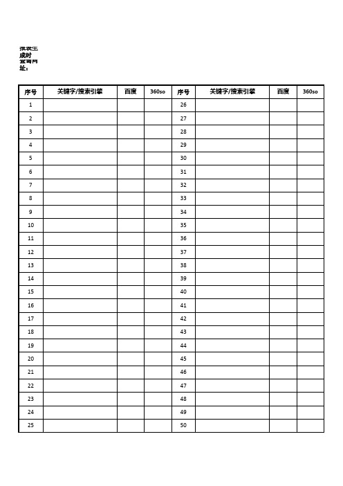 SEO关键词排名跟踪表