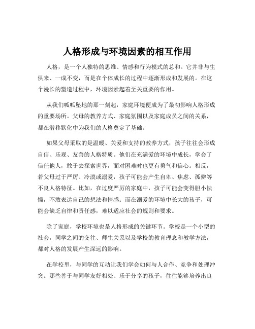 人格形成与环境因素的相互作用