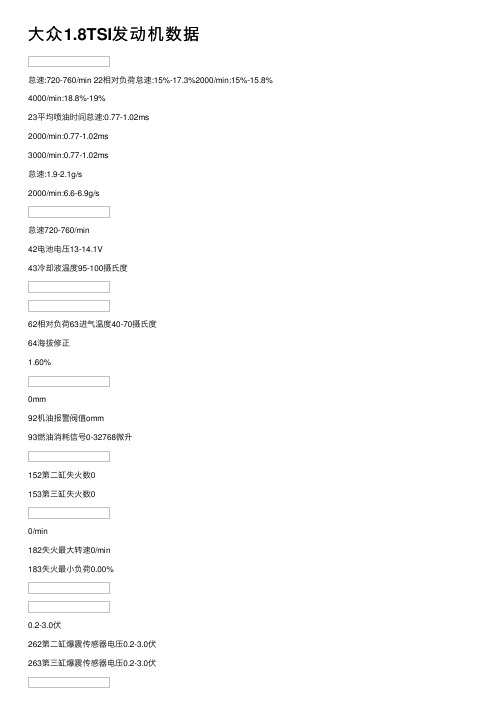 大众1.8TSI发动机数据