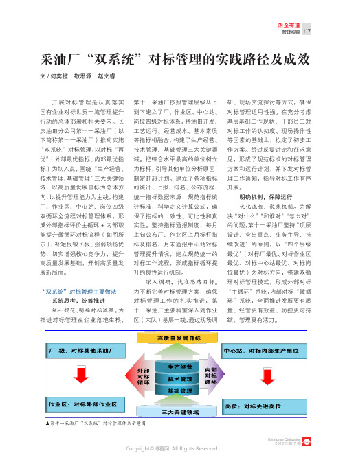 采油厂“双系统”对标管理的实践路径及成效