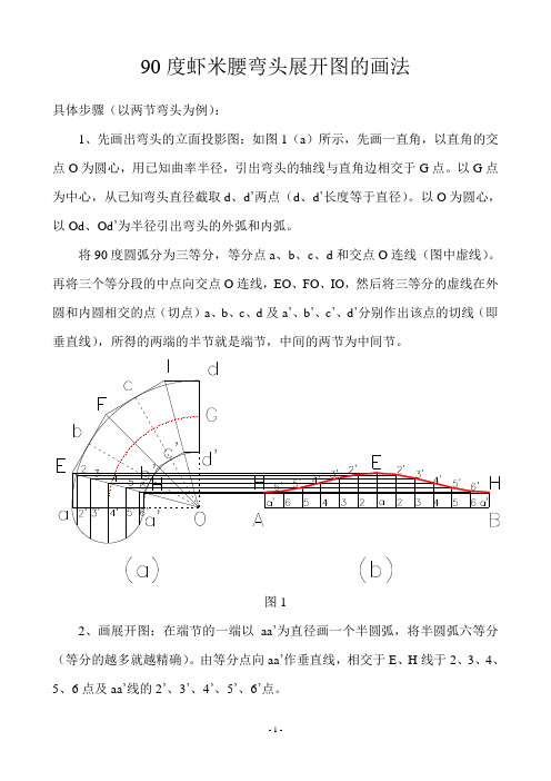 90度虾米腰弯头的画法