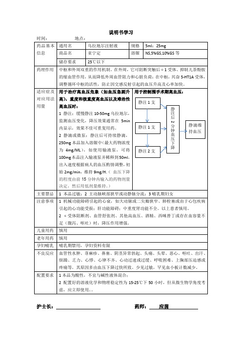 201603乌拉地尔注射液