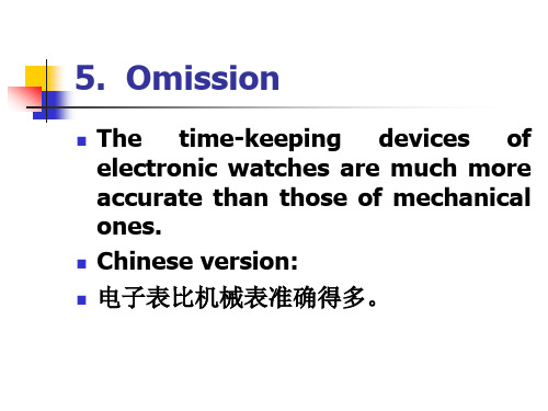 英汉翻译4.Omission省略