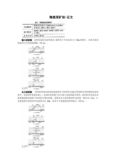 海底采矿方法