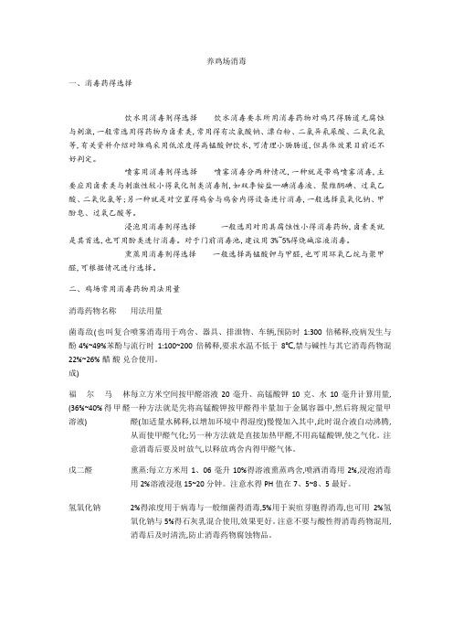 养鸡场常用消毒方法与消毒剂解析