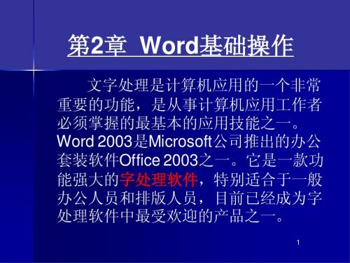 第2章  Word的基础操作